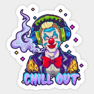 Hip Hop Clown with Wavey Text Artwork Sticker